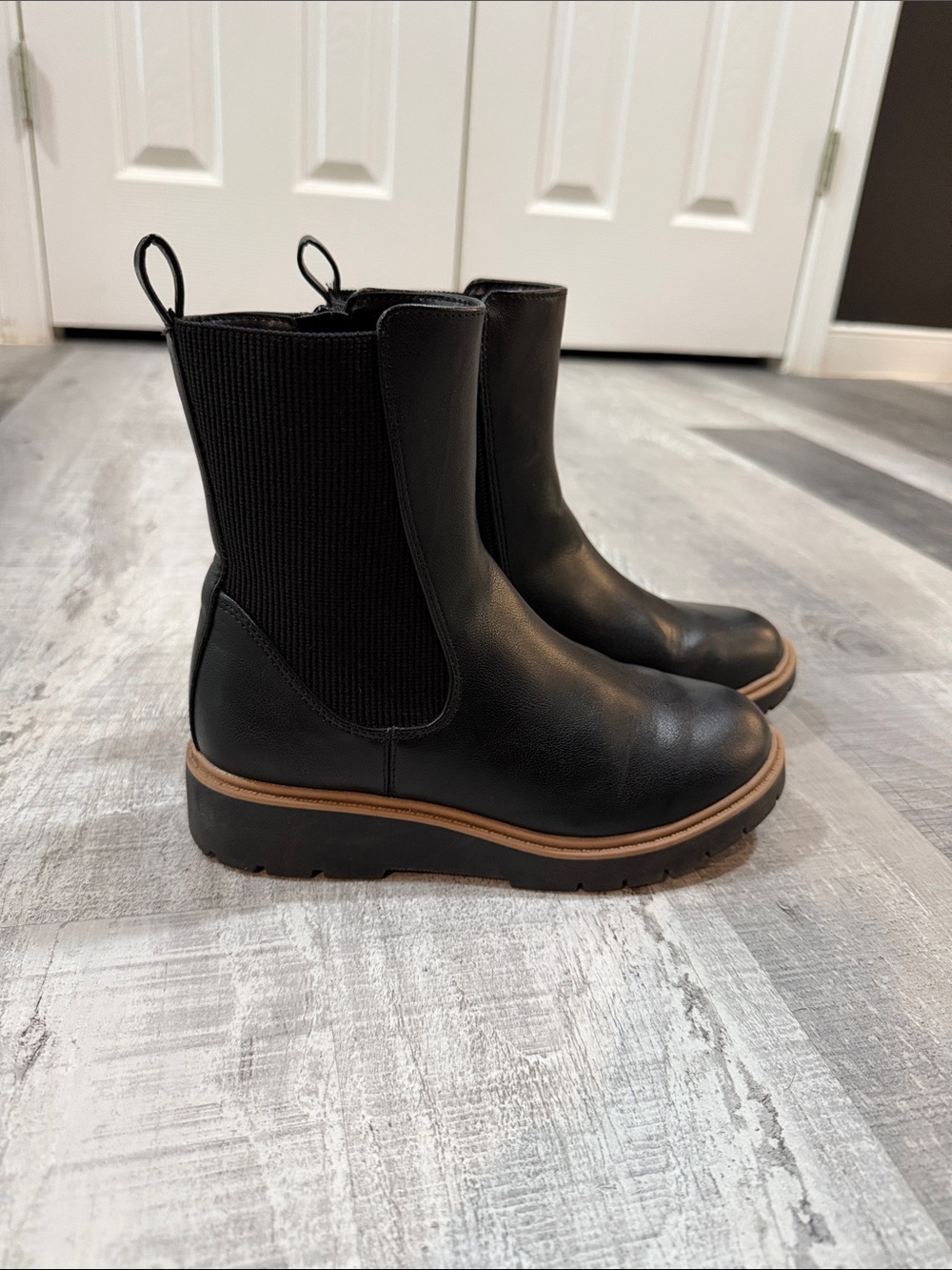 art class Black Chelsea Platform Boots for Kids